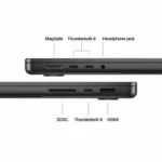 MacBook Pro 14-inch ports: MagSafe, Thunderbolt 4, headphone jack, SDXC, and HDMI.