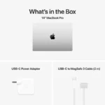 14-inch MacBook Pro with USB-C power adapter and USB-C to MagSafe 3 cable.
