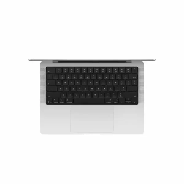 Silver Apple MacBook Pro 14-inch M5 laptop with 10-core CPU, 10-core GPU, 16GB RAM, and 1TB SSD.