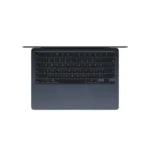 Top view of a midnight blue Apple MacBook Air 13-inch laptop with M5 10-core CPU, 10-core GPU, 24GB RAM, and 1TB SSD.