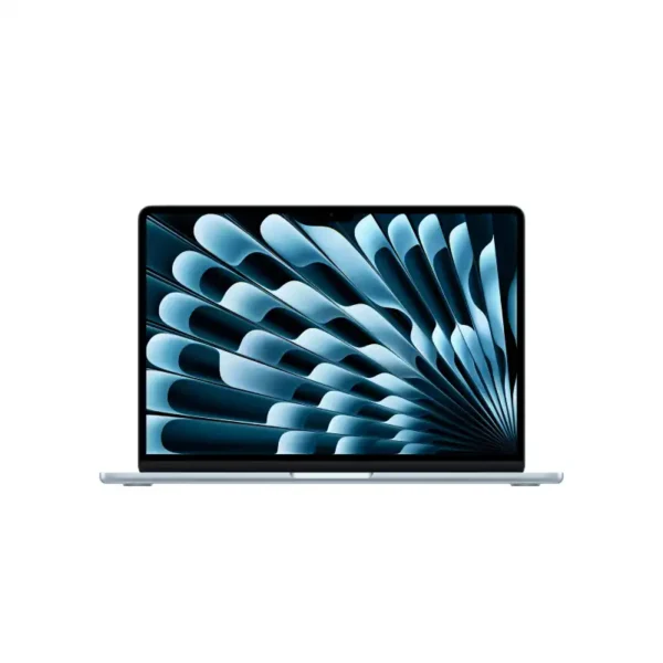 Apple MacBook Air 13-inch M5 laptop in Sky Blue with 16GB RAM and 512GB SSD.