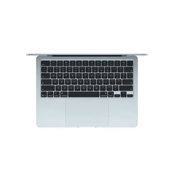 Apple MacBook Air 13-inch M5 10-core CPU 10-core GPU 16GB RAM 1TB SSD Sky Blue laptop keyboard and trackpad.