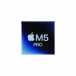 Apple M5 Pro chip with 18-core CPU and 20-core GPU on a dark background with blue gradient.