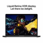 Apple MacBook Pro 16-inch M5 Max laptop with vibrant Liquid Retina XDR display showcasing a colorful abstract design.