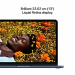 Apple MacBook Neo 13-inch A18 Pro laptop with Indigo finish and a vibrant Liquid Retina display.