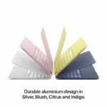 Apple MacBook Neo 13-inch A18 Pro in Blush, Silver, Citrus, and Indigo colors.