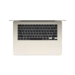 Top view of a Starlight Apple MacBook Air 15-inch laptop with M4 chip, 16GB RAM, and 512GB SSD.