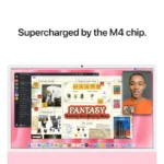 Apple iMac 24-inch M4 in pink, featuring an 8-core CPU, 8-core GPU, 16GB RAM, and 256GB SSD.