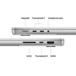 MacBook Pro 14-inch M4 Pro ports: MagSafe, Thunderbolt 5, headphone jack, SDXC, HDMI.
