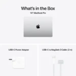Apple MacBook Pro 14-inch M4 Max with USB-C power adapter and MagSafe 3 cable.