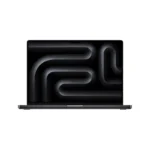 Apple MacBook Pro 16-inch M4 Pro in Space Black with abstract wallpaper.