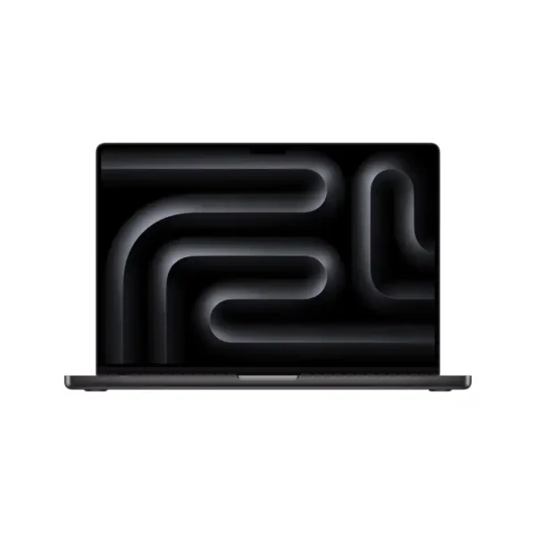 Apple MacBook Pro 16-inch M4 Pro in Space Black with abstract wallpaper.