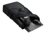 Asus ROG BP4701 17″ Premium Gaming Backpack in black, shown open with a laptop, gaming headset, and mouse at YourShoppy.com.