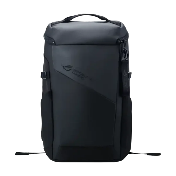 Asus ROG Ranger BP2701 17" black gaming backpack with Republic of Gamers logo.