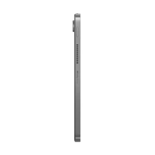 Side view of a Luna Grey Lenovo Tab K10 Gen 2 tablet with Dolby Atmos branding.
