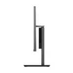 Side view of a Lenovo ThinkCentre neo 50a 24 Gen 5 all-in-one desktop with a slim profile and a black stand.