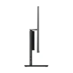 Side view of a Lenovo ThinkCentre neo 50a 27 Gen 5 all-in-one desktop with a dark grey stand and screen.