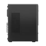 Lenovo ThinkCentre neo 50t Gen 5 tower desktop side view with ports and ventilation.
