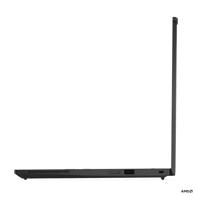 Lenovo ThinkPad X13 Gen 6 laptop side profile with AMD logo.