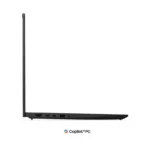 Lenovo ThinkPad E16 Gen 3 laptop side profile with ports and Copilot+PC logo.