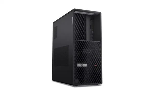 Lenovo ThinkStation P3 Tower Gen 2-30HTS06M00 workstation with honeycomb front grille.