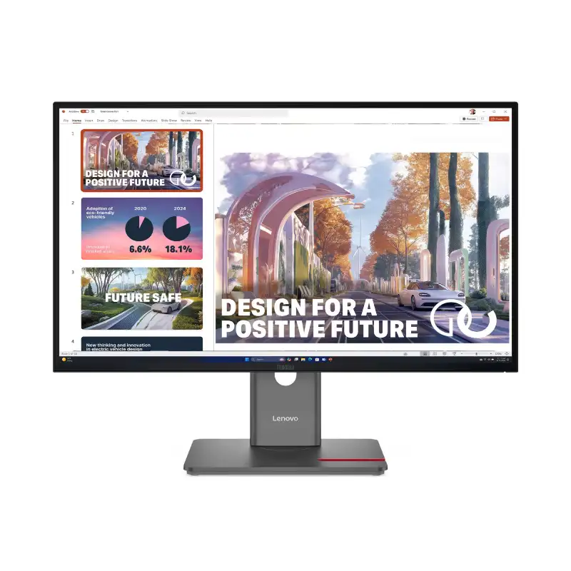 Lenovo ThinkVision P27QD-40 27-inch QHD IPS monitor with 120Hz refresh rate.