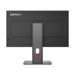 Lenovo ThinkVision P27QD-40 monitor rear view with stand and ports.