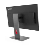 Lenovo ThinkVision P27QD-40 monitor rear view with ports and stand.
