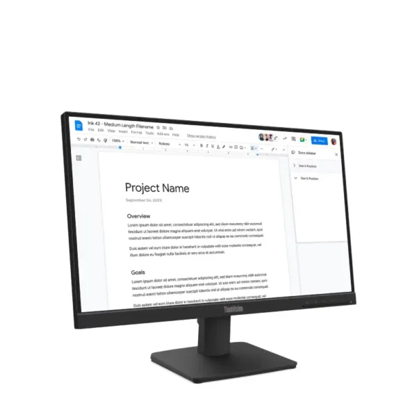 Lenovo ThinkVision S22-4e monitor with a 21.5-inch IPS FHD display.