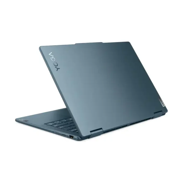 Lenovo Yoga 7 2-in-1 laptop with a sleek blue finish, featuring the YOGA logo.