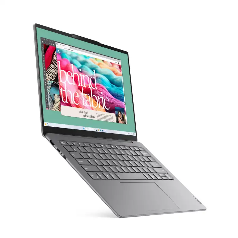 Lenovo Yoga Slim 7 14IMH9 laptop with Intel Core Ultra 7, 32GB RAM, 1TB SSD, and 14" OLED display.