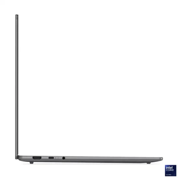 Lenovo Yoga Slim 7 15ILL9 83HM002GIN laptop side profile with Intel Core Ultra 7 logo.