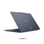 Lenovo Yoga Slim 7 Ultra 14IPH11-83QK007HIN laptop with gold Lenovo logo on a dark blue lid.