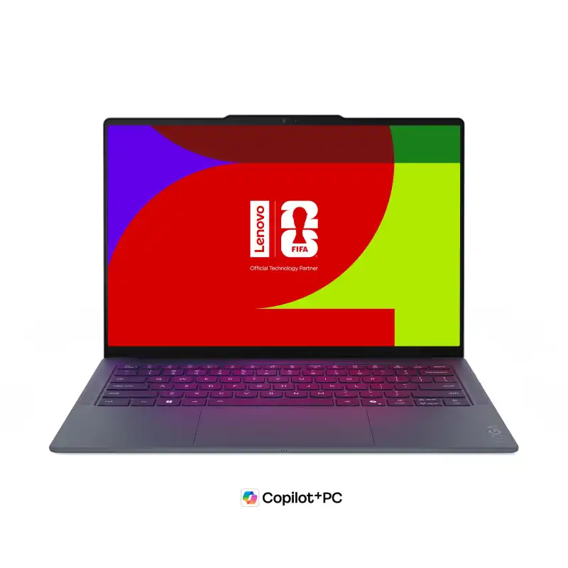 Lenovo Yoga Slim 7 Ultra laptop with Intel Core Ultra 7, 32GB RAM, 1TB SSD, and 14" OLED touchscreen.