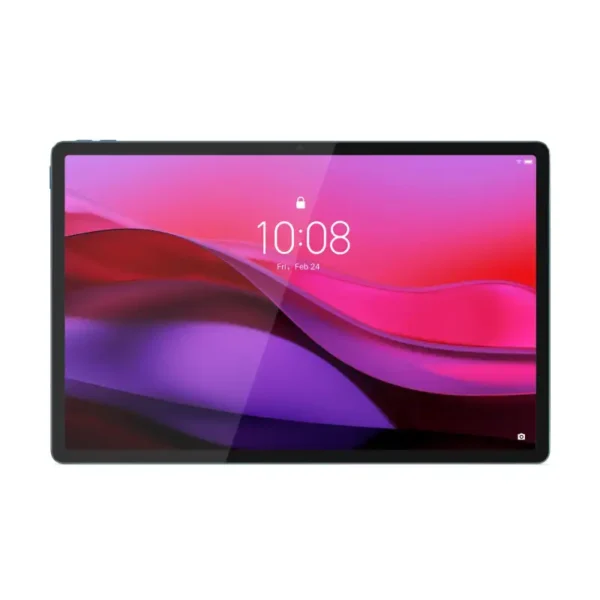 Lenovo Yoga Tab Plus Tidal Teal tablet with 12.7-inch 3K display, Snapdragon 8 Gen 3, 16GB RAM, 512GB storage.
