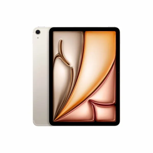 Apple iPad Air 11-inch M4 Wi-Fi + Cellular 512GB in Starlight finish viewed from the back at YourShoppy.com.