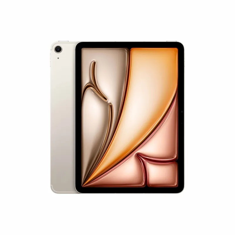 Apple iPad Air 11-inch M4 Wi-Fi + Cellular 512GB in Starlight finish viewed from the back at YourShoppy.com.