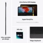 Apple iPad Pro 11-inch (M5) Wi-Fi + Cellular 2TB Silver features an Ultra Retina XDR display, M5 chip, and Magic Keyboard.