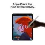 Apple Pencil Pro being used on a 13-inch Apple iPad Pro M5 to draw digital art, available at YourShoppy.com in Bangalore.