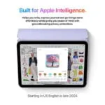 Apple iPad mini (A17 Pro) Wi-Fi + Cellular 128GB Blue tablet displaying Apple Intelligence features at YourShoppy.com.