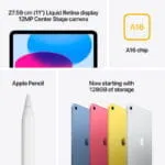 Apple iPad A16 11-inch tablet with Liquid Retina display, Apple Pencil support, and 128GB storage at YourShoppy.com.