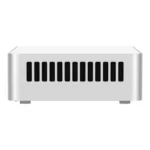 Asus NUC 15 Pro Slim Core Ultra 9 285H white barebone mini PC featuring a compact chassis with integrated side air vents.