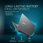 Acer Aspire Lite AL15-53 laptop in steel gray showing metal chassis details and dimensions at YourShoppy.com in Koramangala.