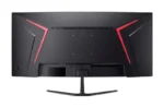 Rear view of Acer Nitro ED340CUR X0 34-inch UWQHD curved gaming monitor with red accents and stand at YourShoppy.com.