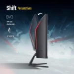 Side profile of Acer Nitro ED340CUR X0 gaming monitor showing adjustable tilt range and 178-degree wide viewing angle.