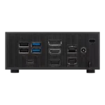 Rear panel of Asus PN42-S-B-SC0114MV ExpertCenter PN42 Mini PC featuring USB, HDMI, DisplayPort, and dual LAN ports.