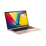 ASUS Vivobook 15 X1504MA-BQ907WS terracotta laptop open showing colourful display and full keyboard, 15.6-inch FHD screen