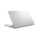 Asus Vivobook 15 X1504VAP laptop in Cool Silver shown from rear angle revealing lid design and left-side ports