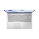 Top-down view of the silver Asus Vivobook Go 15 E1504FA-IN2816WS laptop featuring a full QWERTY keyboard and trackpad.