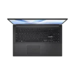 Top-down view of the black Asus Vivobook Go 15 E1504FA-IN2817WS laptop with a full-size keyboard and integrated trackpad.